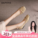 达芙妮（DAPHNE）官方单鞋女2025春秋新款法式温柔妈妈鞋平底浅口一脚蹬豆豆鞋子女 卡其色【平底舒适单鞋】 38