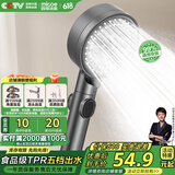 四季沐歌（MICOE）增压淋浴花洒喷头 加压卫浴淋浴喷头枪灰花洒头莲蓬单头手持花洒