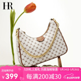 HR赫莲娜包包女包时尚通勤单肩包女腋下包新月包女斜挎包520礼物 米白色