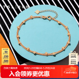 谢瑞麟（TSL）520礼物 18K玫瑰金手链女ins风双层间珠彩金手链手饰AG520 定价类(链长16cm+尾链3cm)