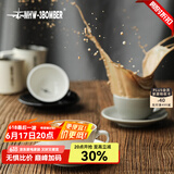 MHW-3BOMBER【胖东来爆款】轰炸机拿铁杯咖啡杯意式拉花杯 简约陶瓷杯碟280ml 【加厚杯口】拿铁杯-米白色280ML