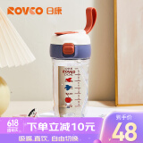 日康（rikang）水杯 儿童吸管杯直饮杯学生便携双饮杯400ml B1063-1 蓝色