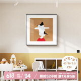 好久不见卡通小狗装饰画儿童房墙壁画正方形小单幅餐边柜摆画客厅挂画