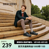 斯凯奇（Skechers）男鞋夏季商务休闲皮鞋流行正装鞋软底缓震舒皮鞋77156 黑色/BLK 45