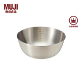 无印良品（MUJI）  不锈钢 盆 餐具 家用揉面盆洗菜发面盆  和面盆 料理盆 银色 M 直径19*高8cm 9A
