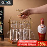 CLITON白酒杯分酒器100ml酒具13件套装茅台一口小酒杯酒盅6壶6杯酒杯架