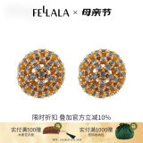 翡拉拉（fellala）Fellala翡拉拉锦绣耳钉女复古大气简约时尚甜美清新气质耳环 蓝色