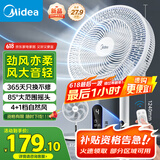 美的（Midea）【飓风节能】七叶柔风立式电风扇/家用轻音落地扇/台式小型风扇/大风力遥控定时摇头风扇SAH35BSJ