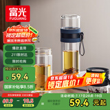 富光双层玻璃杯 泡茶杯茶水分离杯子 高硼硅玻璃水杯商务便携杯男女士