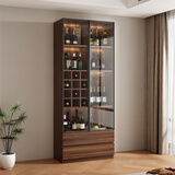 芈智轩实木酒柜客厅靠墙家用玻璃门展示柜轻奢复古餐厅置物架定制落地柜 【定制尺寸请联系客服拍下】