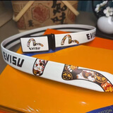 新款皮带男士全卡槽潮流休闲时尚学生百搭个性简约青年自动扣腰带 白福神 120cm