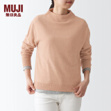 无印良品 MUJI 女式 牦牛绒混羊毛 高圆领毛衣女款春秋长袖针织衫BAC22A1A 烟熏粉色 XL (165/92A)