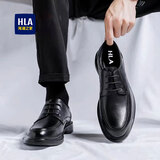 海澜之家（HLA）2026春季新款商务正装百搭真皮皮鞋男牛皮英伦风德比鞋男士皮鞋 黑色(HAAPXM1EBH059) 42 （偏大一码，拍小一码）