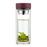 清水（SHIMIZU） 双层玻璃杯茶水分离防烫办公车载水杯带滤网泡茶杯可定制SM-8021 SM-8021-045 320ml