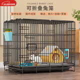 憨憨宠兔子笼 兔笼加粗加密家用兔子专用笼子可折叠兔笼子特大号养殖笼 600# 黑色可折叠加密兔子笼