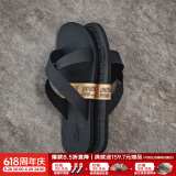马登（Maden）软底拖鞋磨砂细纹夏季凉拖浴室防滑十字拖凉鞋男士沙滩鞋 黑色 41 (255mm) 偏小一码