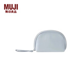 无印良品（MUJI） 聚酯纤维化妆包 收纳包便携式 小化妆包 洗漱包收纳袋 居家旅行 迷你/10.5*7.5*3cm/水蓝色