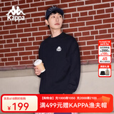 卡帕（Kappa）套头衫情侣男女宽松运动卫衣休闲圆领外套休闲上衣长袖K0CZ2WT93V 黑色-990 XL