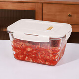 德玛斯玻璃大容量保鲜盒微波炉密封罐猪油罐泡菜泡椒凤爪腌菜收纳盒2.5L