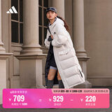 adidas 530蓬拒水防泼防风保暖户外鸭绒羽绒服男女阿迪达斯轻运动   亮白   L