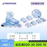 迪卡侬（DECATHLON）儿童轮滑鞋初学者轮滑鞋套装可调节舒适透气溜冰鞋体育课必备 游园兔三件套(鞋+超轻头盔+护具) 32/35（脚长20-22cm）