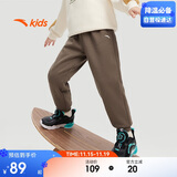 安踏儿童裤子男女大童2024冬季加绒保暖针织运动长裤A72447703