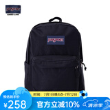 JANSPORT杰斯伯书包轻便双肩包男女旅行包简约背包电脑包学生校园 4QUE008爵士黑-侧袋+隔层