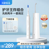 华为智选鸿蒙智选力博得电动牙刷+冲牙器 口腔护理清洁套装 白色