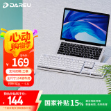 达尔优（dareu）EK810双模无线键盘 机械键盘 笔记本电脑游戏键盘 2.4G办公键盘长续航 104键 白色青轴  