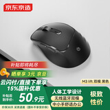 京东京造M3 Lift 无线蓝牙双模鼠标人体工学 中小手2.4G轻音办公mac苹果电脑笔记本台式机 非对称造型 墨影