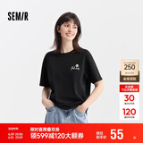 森马[凉感T]观园吉联名短袖T恤女抗菌宽松熊猫夏装潮109324100013