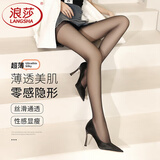 浪莎丝袜女超薄防勾黑丝袜高透性隐形裸感光腿神器美腿连体裤袜 黑色6双 均码 【一线裆-适合80-110斤】