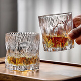 青苹果水晶玻璃洋酒杯260ml6只 玻璃水杯清酒杯黄酒杯 矮款冰原威士忌杯