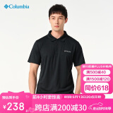 Columbia哥伦比亚Polo衫男春夏户外透气速干衣翻领短袖t恤 AE6082 010 S 