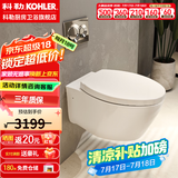 科勒（KOHLER）家用壁挂式马桶挂墙坐便器水箱嵌入式墙排直冲悬挂式马桶 缸体+【矮款】水箱+面板
