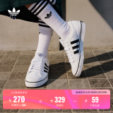 adidas预售 NIZZA休闲复古篮球风帆布鞋男女阿迪达斯官方三叶草 白/一号黑     42