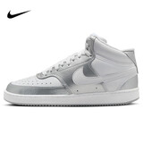 耐克NIKE休闲鞋女子减震COURT VISION 中帮板鞋CD5436-108银白36.5
