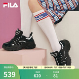FILA斐乐SOFIA鱼刺鞋女鞋跑步鞋复古老爹鞋女增高鞋休闲鞋 黑-BK 37.5