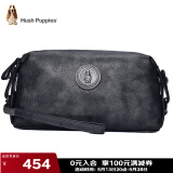 暇步士（Hush Puppies） 手拿包包头层牛皮大容量休闲商务男包银灰色送男朋友520礼物