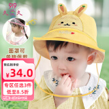 9i9婴儿帽子渔夫帽宝宝盆帽遮阳帽防护防飞沫面罩可拆卸防风A387