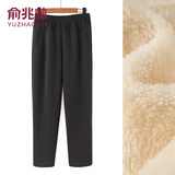 俞兆林妈妈装加绒裤子女中老年人棉裤加厚奶奶款冬季外穿加肥加大保暖裤 细条纹-[羊羔绒] 3XL （建议110-125斤）