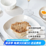 顺祥轻奢碗碟套装陶瓷米饭碗家用高档釉下彩纯白简约碗盘餐具汤面碗 4英寸吃碟