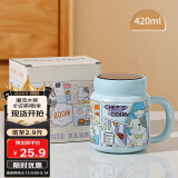贝瑟斯马克杯陶瓷咖啡杯情侣杯猫猫创意礼物早餐杯泡茶蓝色带盖水杯子