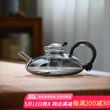 全度煮茶壶花茶壶套装英式泡茶壶茶具加厚耐热玻璃北欧风格轻奢养生壶 烟灰色财鼠壶500ml 1件