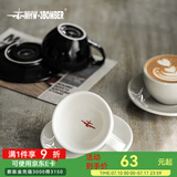 MHW-3BOMBER【胖东来爆款】轰炸机拿铁杯咖啡杯意式拉花杯 简约陶瓷杯碟280ml 【加厚杯口】拿铁杯-静谧黑280ML