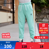 Converse 匡威童装男童舒适毛圈长裤春秋儿童针织休闲运动裤子 浅灰绿(冬季加绒) 140 /60 【建议身高128-140cm】