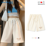 真维斯（JEANSWEST）短裤女2025夏季100%纯棉透气高腰五分裤运动显瘦校园风时尚休闲裤