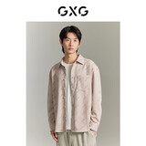 GXG男装双色印花长袖衬衫外套 米色 175/L