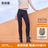 歌莉娅（GOELIA）黑色小脚裤外穿抓绒针织显瘦紧身弹力打底瑜伽裤魔术裤1ADC1I010 00B黑色 S