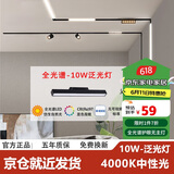 佼佼者（JIAOJIAOZHE）磁吸轨道灯嵌入式灯槽无主灯照明客厅轨道射灯led导轨灯10W泛光灯